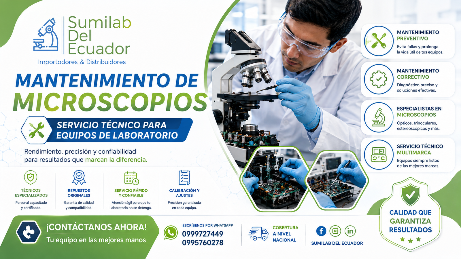 Servicio técnico de mantenimiento de microscopios - Sumilab del Ecuador
