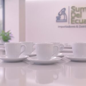 Juego de taza y plato para espresso de porcelana